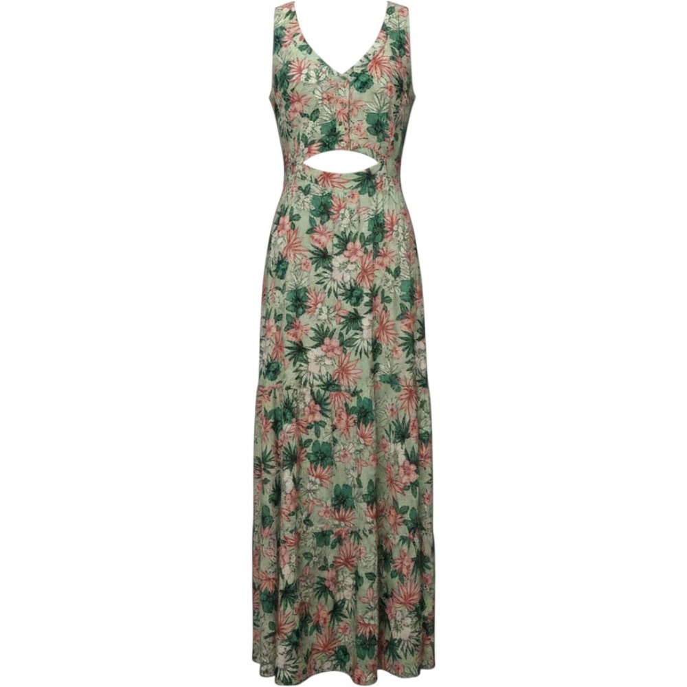 Lost + Wander Island Hopper Dress Women L Mint Floral Cutout Tiered Maxi NWT - Picture 1 of 10